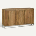 **Technische Titel in het Nederlands: Modern houten dressoir met metalen onderstel**