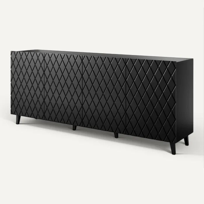 **Moderne zwarte kast met diamantpatroon**