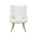 **Elegante Witte Fauteuil met Houten Poten**