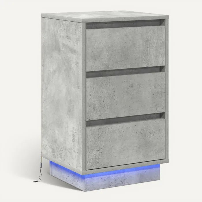 **Moderne betonnen nachtkast met LED-verlichting**